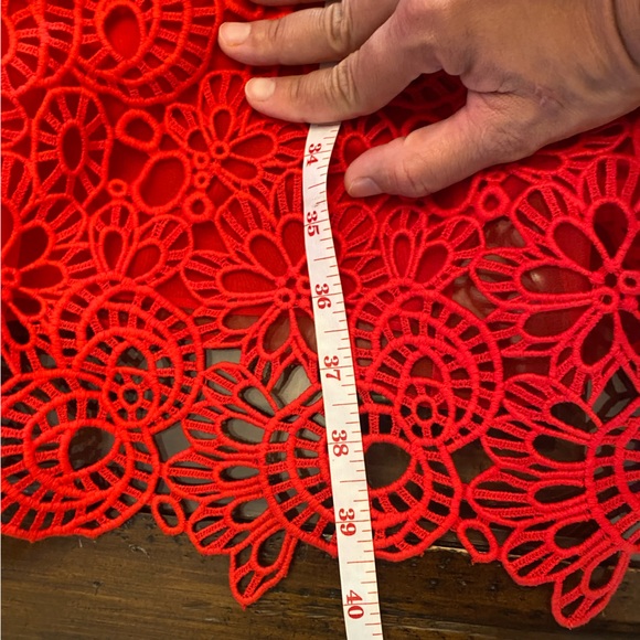 Lela Rose Cap Sleeve Jewel Neckline Guipire Lace Dress size 10 - Picture 10 of 11